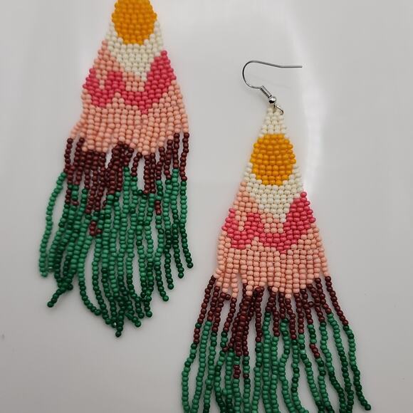 Boho Beaded Earrings - Picture 1 of 7